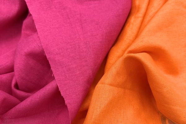 Лен с вискозой Оранжевый